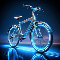 Fototapeta premium Futuristic technology fast motor bike. Bike for Walpaper Banner or Photo. Ai Generated