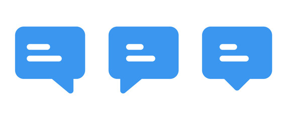 Chat icon message. Online message speech bubble social media app. Web chat sign.