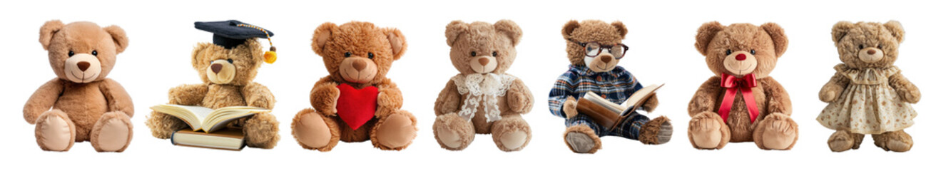 Obraz premium Teddy bear png cut out element set