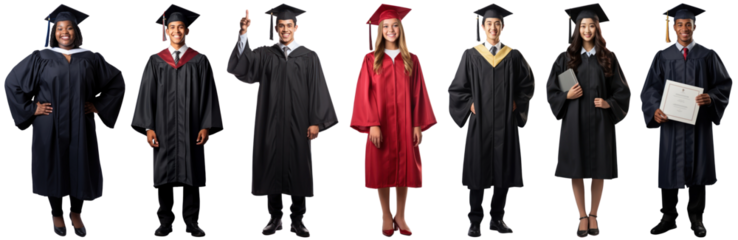 diverse student school staff png cut out element set