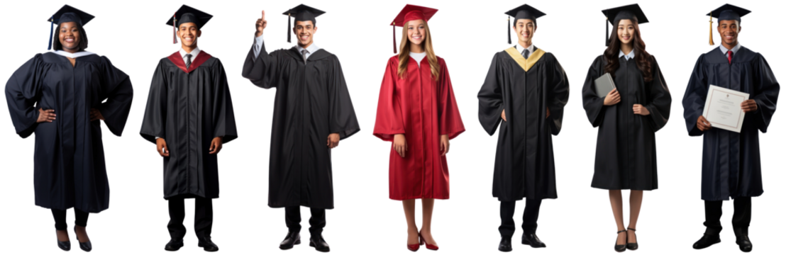 diverse student school staff png cut out element set