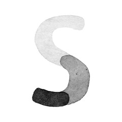 Handcrafted black and white watercolor letter 
