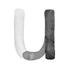Elegant handcrafted black and white watercolor letter 