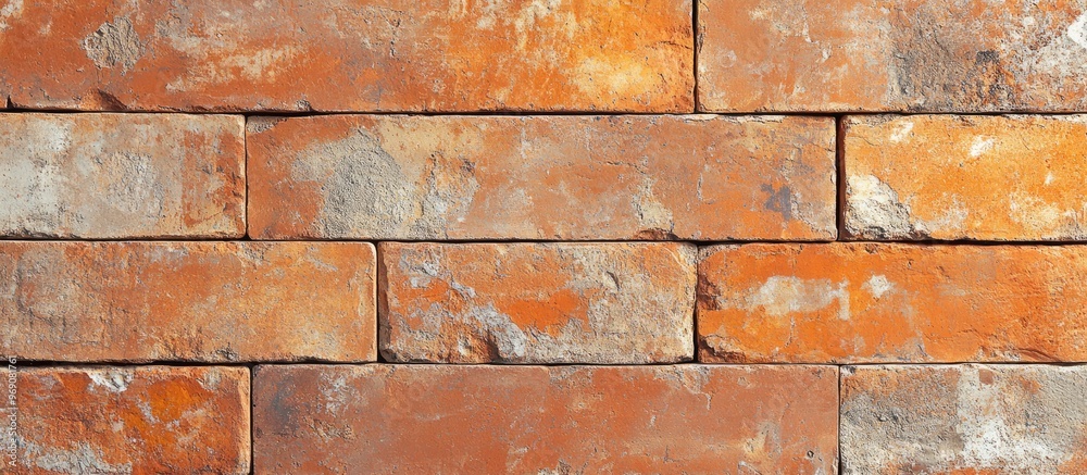Aufkleber Aged orange brick texture background. with copy space image. Place for adding text or design