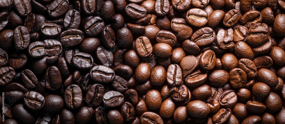 Aufkleber roasted coffee beans and fresh coffee beans. with copy space image. place for adding text or design