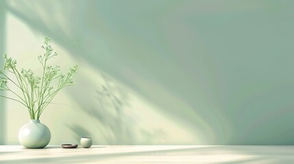 A simple and appealing simple light green background decoration. The light green color brings a sense of freshness and tranquility. It might have a uniform texture or a minimalistic pattern. 