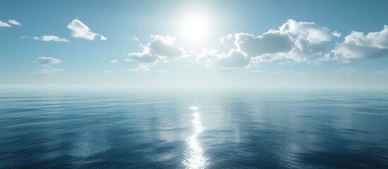 Obraz premium Sunlight reflecting off the sea copy space