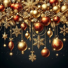 Christmas and New Year golden Christmas ball Design