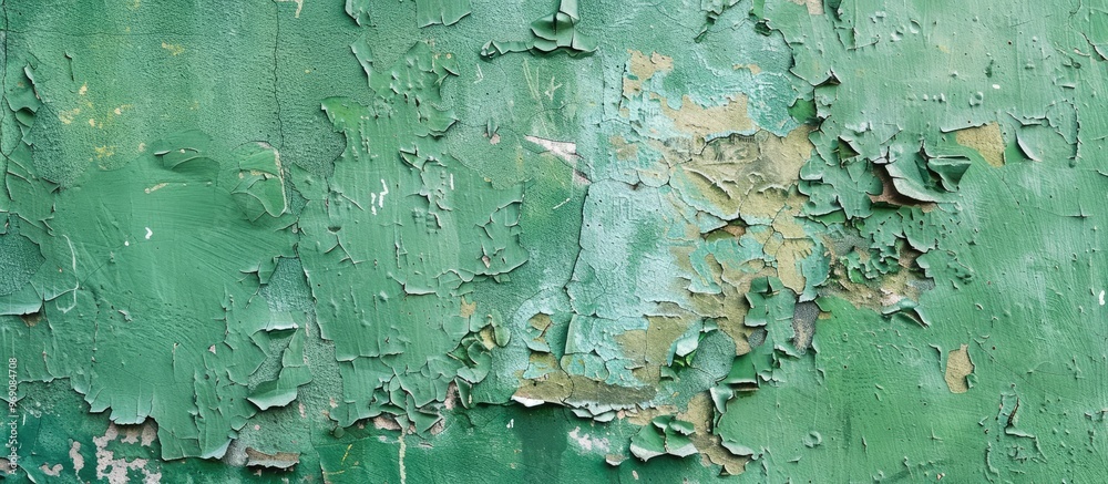Aufkleber texture of a green concrete or plastered wall abstract backdrop for design featuring copy space for 