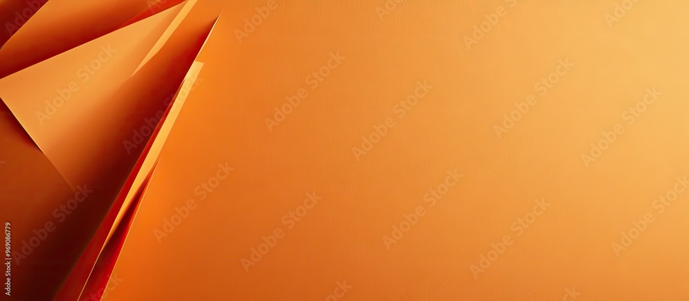 Poster Abstract geometric shape on an orange paper background. with copy space image. Place for adding text or design