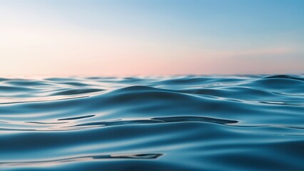 Obraz premium Horizon at Ocean and Sky Boundary with Gentle Waves