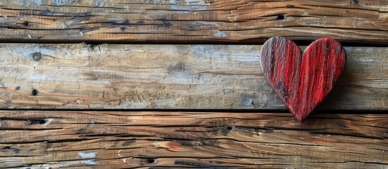 blank paper heart shape on wooden surface with copy space Valentine s background