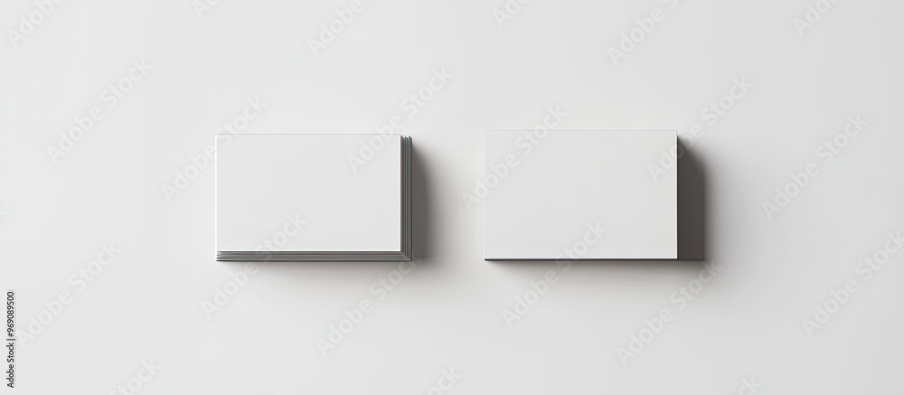 Poster Blank business card mockup set against a white background Clipping path included. with copy space image. Place for adding text or design