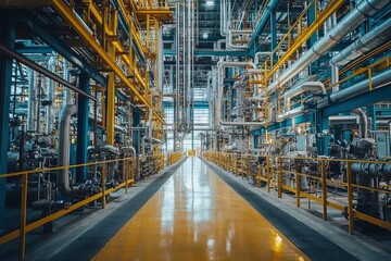 Industrial Complex with Extensive Piping and Walkway