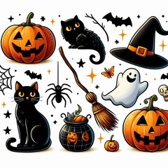 set of halloween elements