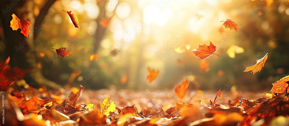 Leinwandbilder autumn themed background. with copy space image. place for adding text or design