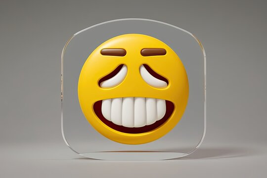 Vibrant Yellow 3D Slack-Jawed Emoji Icon Design