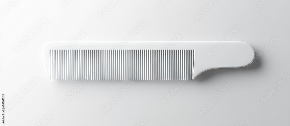 Poster individual item hair comb set against a white background. with copy space image. place for adding te