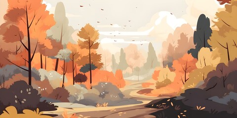 Tranquil Autumn Forest Scene