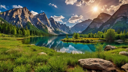 mountain lake in the mountains