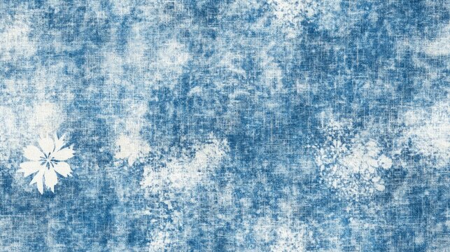 Beach cottage blue rustic seamless texture featuring a coastal hand drawn batik effect Abstract linen cover background in a modern design with high quality JPG swatch