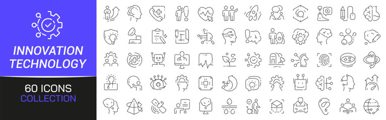 Innovation and technology line icons collection. Thin outline icons pack. UI icon collection. Set of line web pictogram