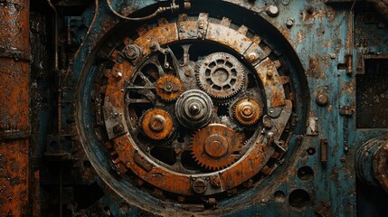 Rusted gears and clockwork mechanisms