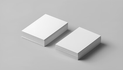 Blank business cards on grey background. Mockup for design
