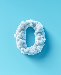 Fototapeta premium White clouds in the thin strokes in the form of the number 0 zero