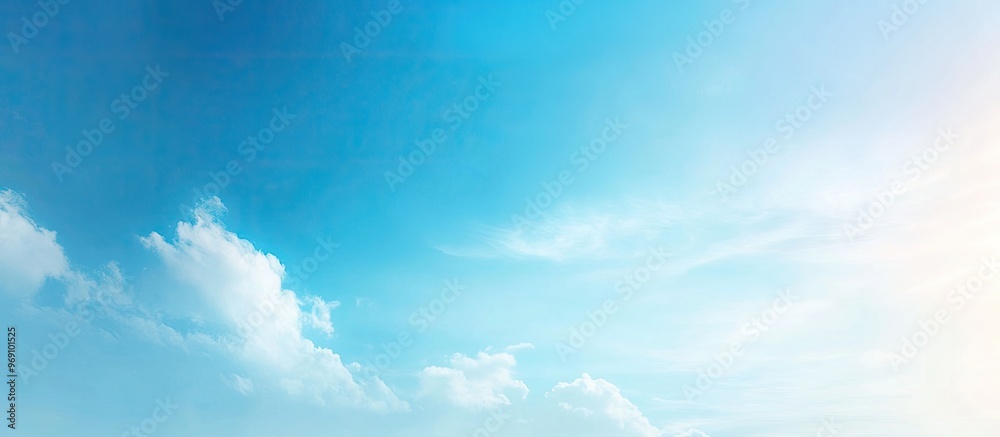 Poster Blue sky color gradient with high vibrancy featuring copy space and an empty template A light multicolored concept designed for an abstract background or wallpaper decor incorporating a blurred or de