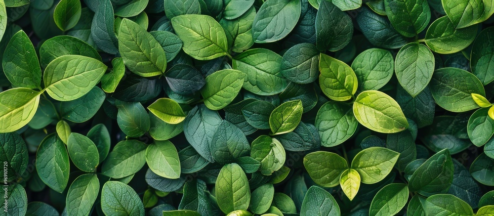 Aufkleber Leaves arrangement Nature theme background Flat lay and top view image. with copy space image. Place for adding text or design