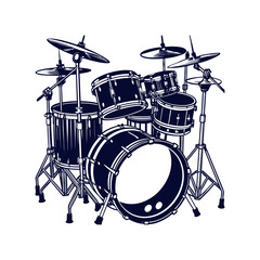 A drum kit Clipart isolated vector illustration