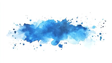A blue and white watercolor splash