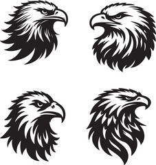 egale bird head silhoutte vector 