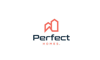 A line art icon logo of a modern house or home / real estate business	