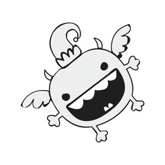Cartoon Halloween Monster 2. Vector Clip Art. Haunted house decorations.