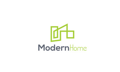 A line art icon logo of a modern house or home / real estate business	