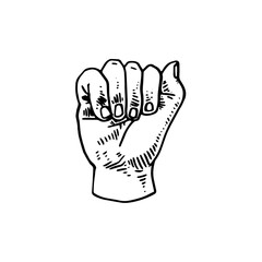 A in ASL - American Sign Language vector illustration