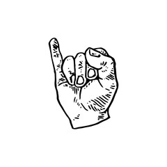 I in ASL - American Sign Language vector illustration