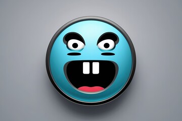 Obraz premium 3D Shocked Gasping Face Emoticon Astonished Expression Icon