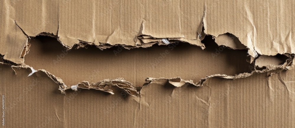 Aufkleber Close up view of torn cardboard Packaging and cardboard box. with copy space image. Place for adding text or design