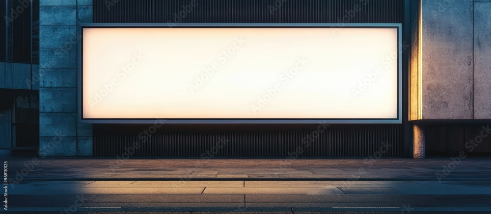 Poster street banner sign lighting equipment billboard advertisement large blank billboard on a street wall