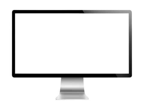 Computer Screen Mockup Isolated on Transparent Background
