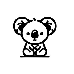 koala icon. Australian Koala simple black line logo vector icon illustration.