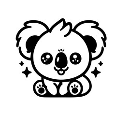 koala icon. Australian Koala simple black line logo vector icon illustration.