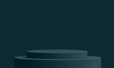 Geometric podium stage background. Product display scene with pedestal podium. Vector illustration