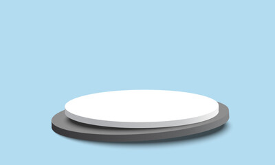 Minimalist product display background with geometric pedestal podium. Abstract scene mockup, product presentation, stage show, showroom. Vector illustration