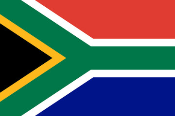 The official national flag of South Africa. Flag of the Republic of South Africa. Vector illustration