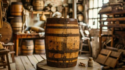 Rustic home traditional cooperage for barrel making and repair