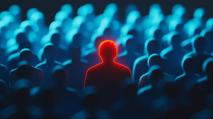 Fototapeta premium Person of interest, wallpaper, a person who stands out in a crowd